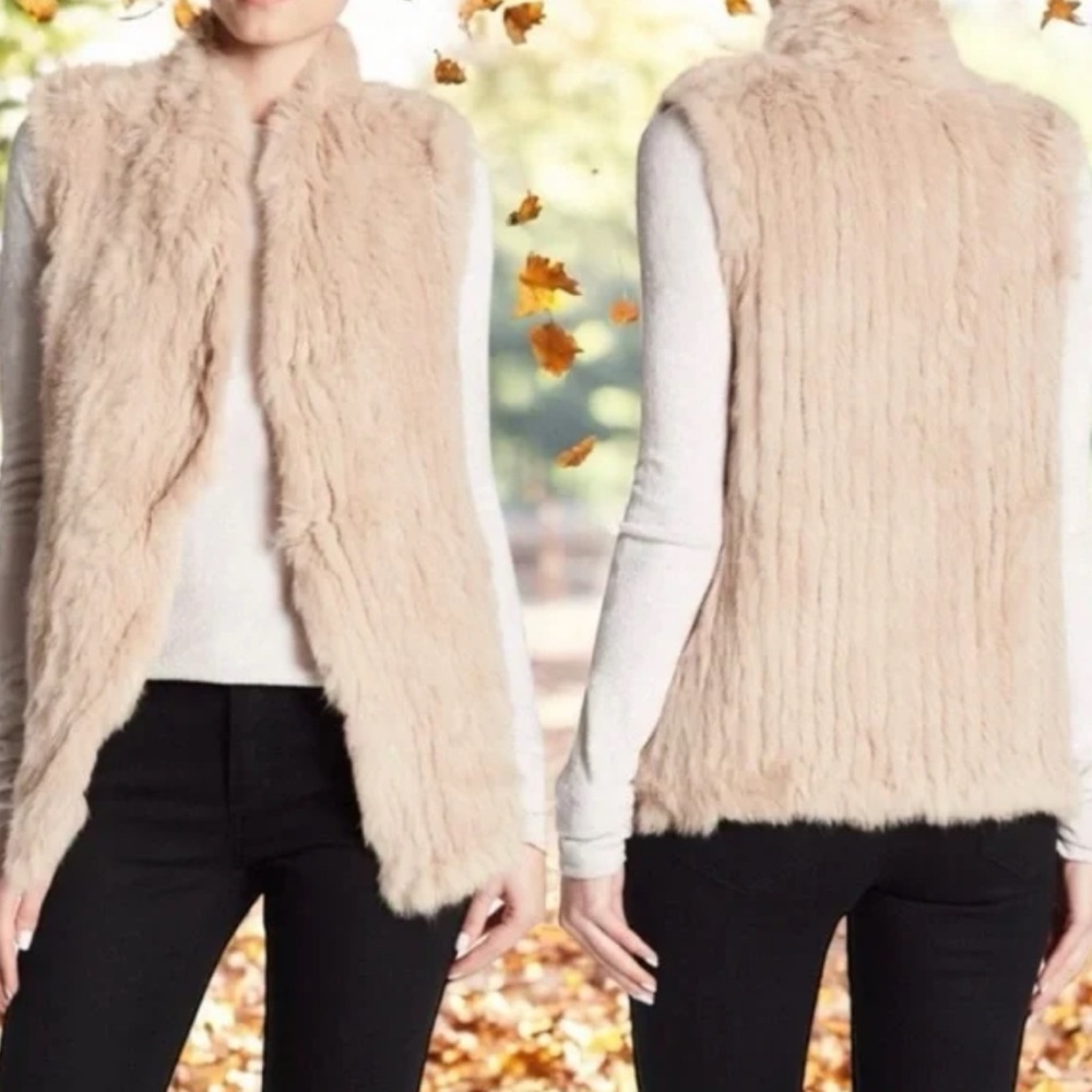Love Token Rabbit Fur & Knit Vest
